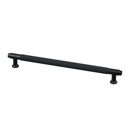 Meubelgreep in zwart met diamond cut structuur, hartafstand 224 mm, lengte 256 mm
