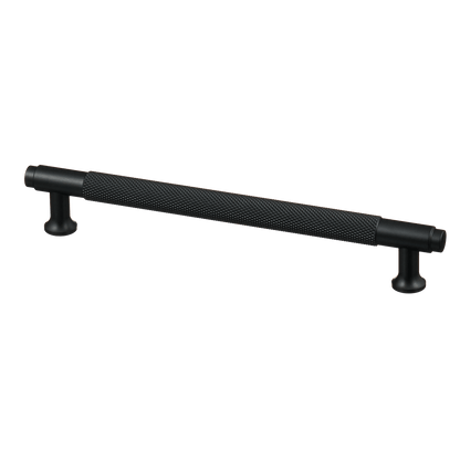 Meubelgreep in zwart met diamond cut structuur, hartafstand 160 mm, lengte 194 mm