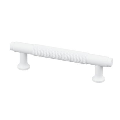 Meubelgreep in wit met diamond cut structuur, hartafstand 96 mm, lengte 130 mm