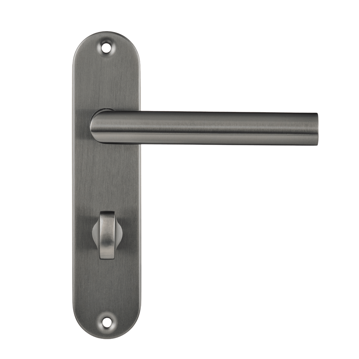 Deurklink Silvano in gun metal met WC-sluiting