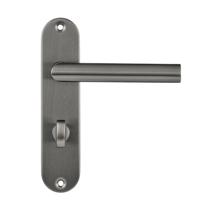Deurklink Silvano in gun metal met WC-sluiting