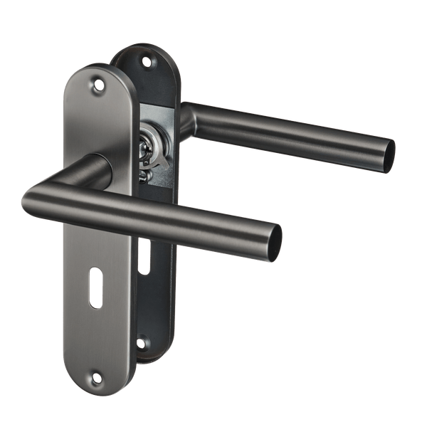 Silvano - Gun Metal Deurbeslag Sleutelgat - Kort Rond Schild