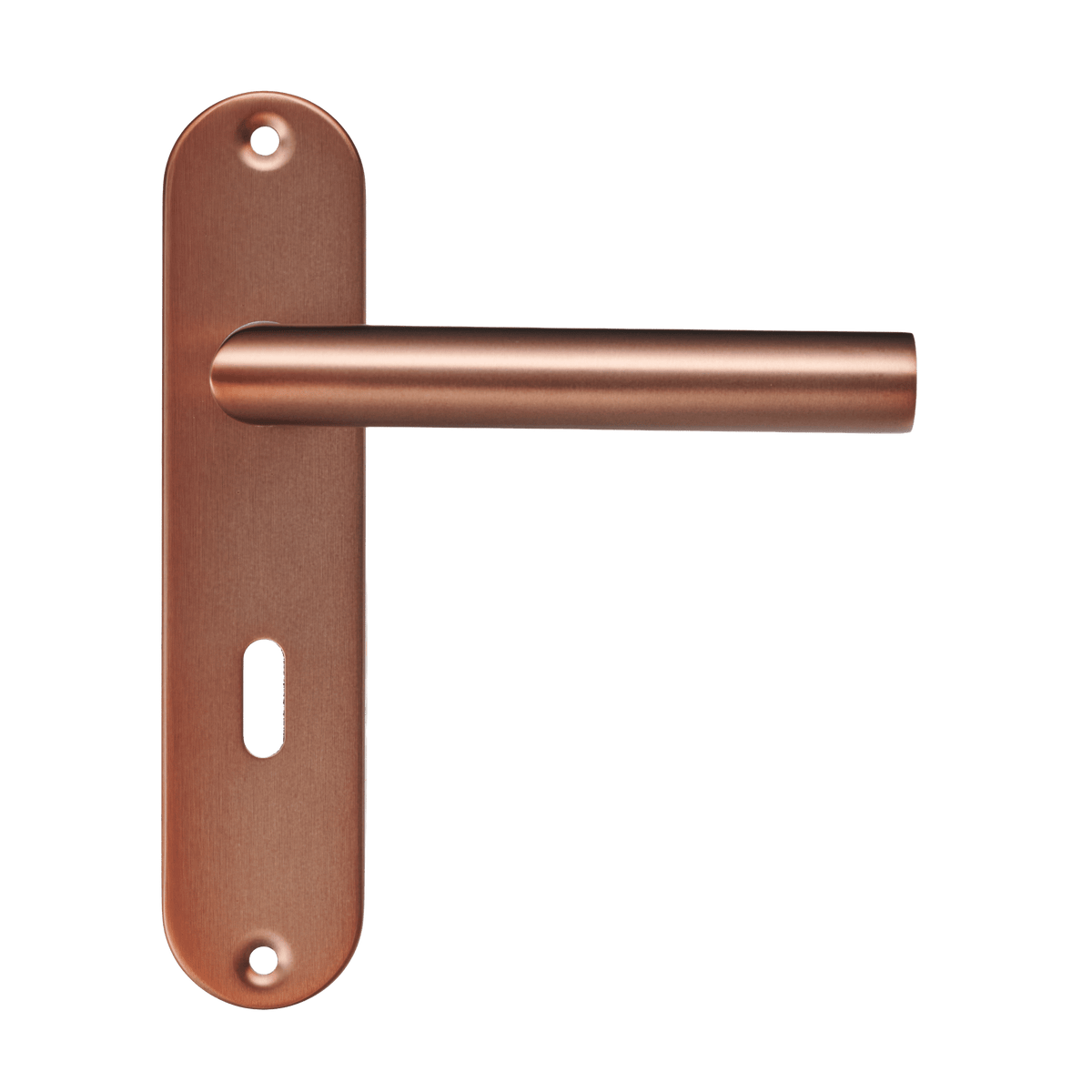 Deurklink Rossa in koper met sleutelgat