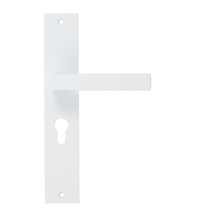 Deurklink Lorto in wit met cilindergat 55 mm