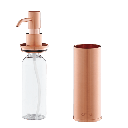 Zeepdispenser Saponi in rosé koper met uitgenomen pomp en binnenfles