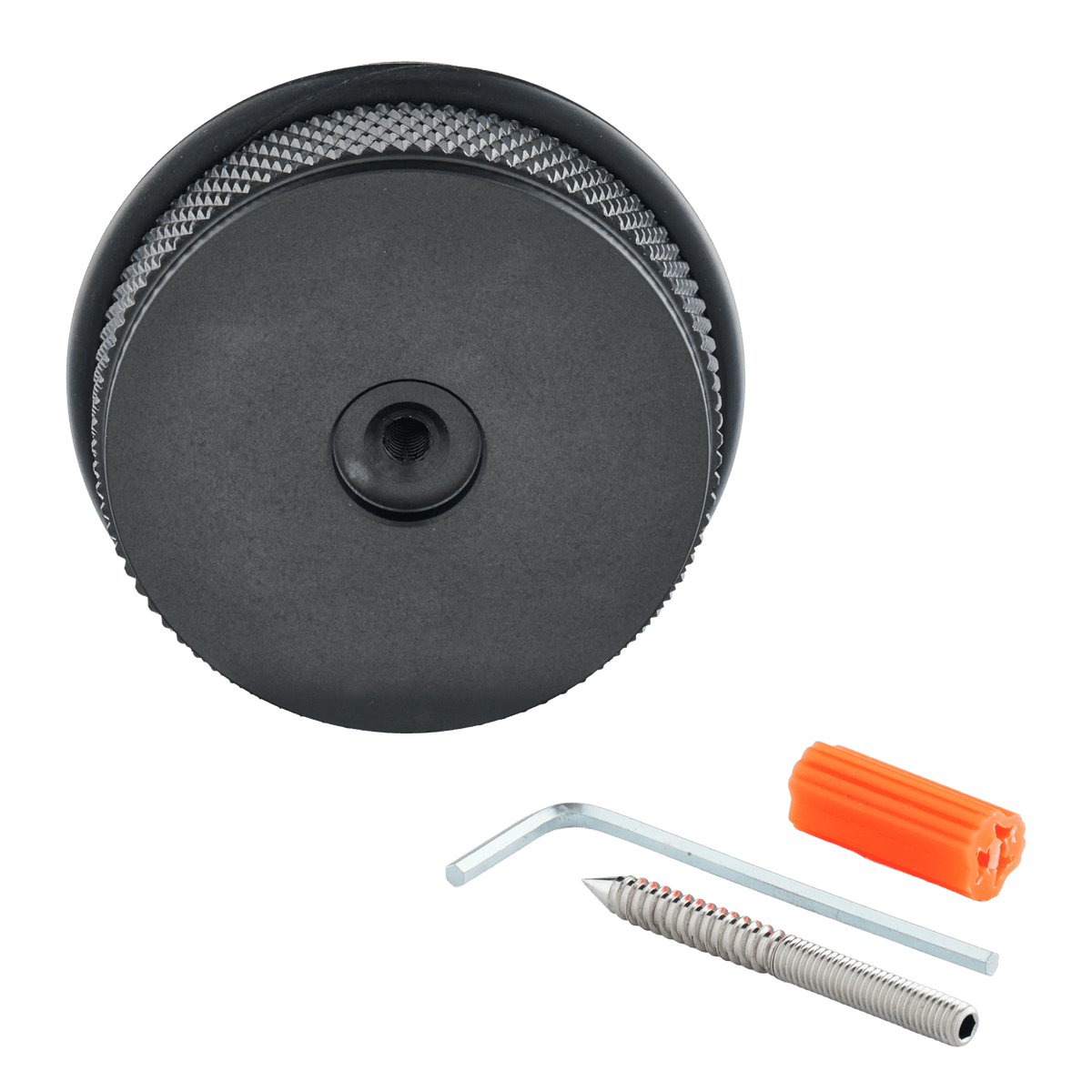 Deurstopper Forza in gun metal, diameter 6,5 cm met bevestigingsmateriaal