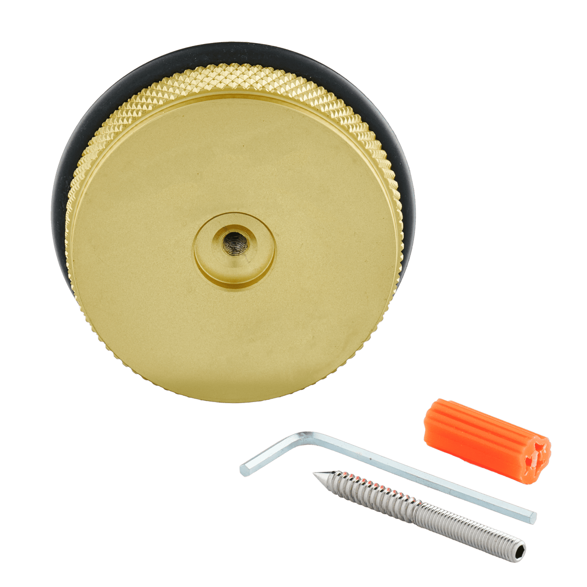 Deurstopper Forza in goud, diameter 6,5 cm met bevestigingsmateriaal