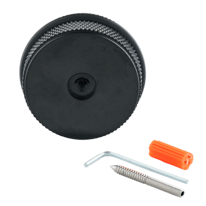 Deurstopper Forza in zwart, diameter 6,5 cm met bevestigingsmateriaal