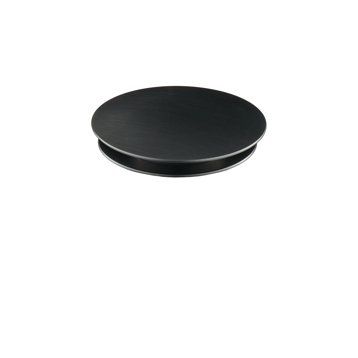 Ronde afdekdop van clickwaste afvoerplug Fluezza in gun metal