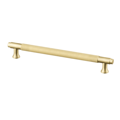 Meubelgreep in goud met diamond cut structuur, hartafstand 192 mm, lengte 224 mm