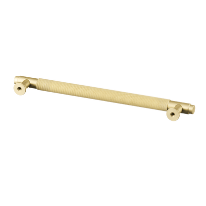 Meubelgreep in goud met diamond cut structuur, hartafstand 192 mm, lengte 224 mm