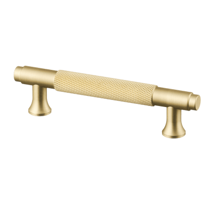 Meubelgreep in goud met diamond cut structuur, hartafstand 96 mm, lengte 130 mm