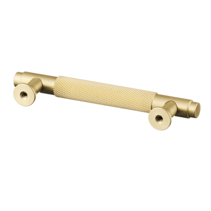 Meubelgreep in goud met diamond cut structuur, hartafstand 96 mm, lengte 130 mm
