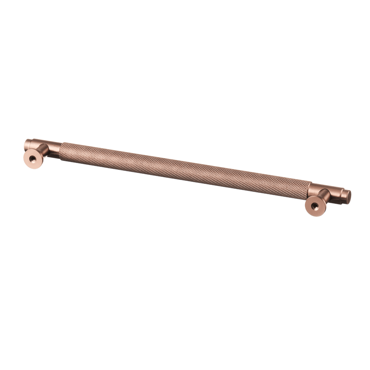 Meubelgreep in koper met diamond cut structuur, hartafstand 224 mm, lengte 256 mm