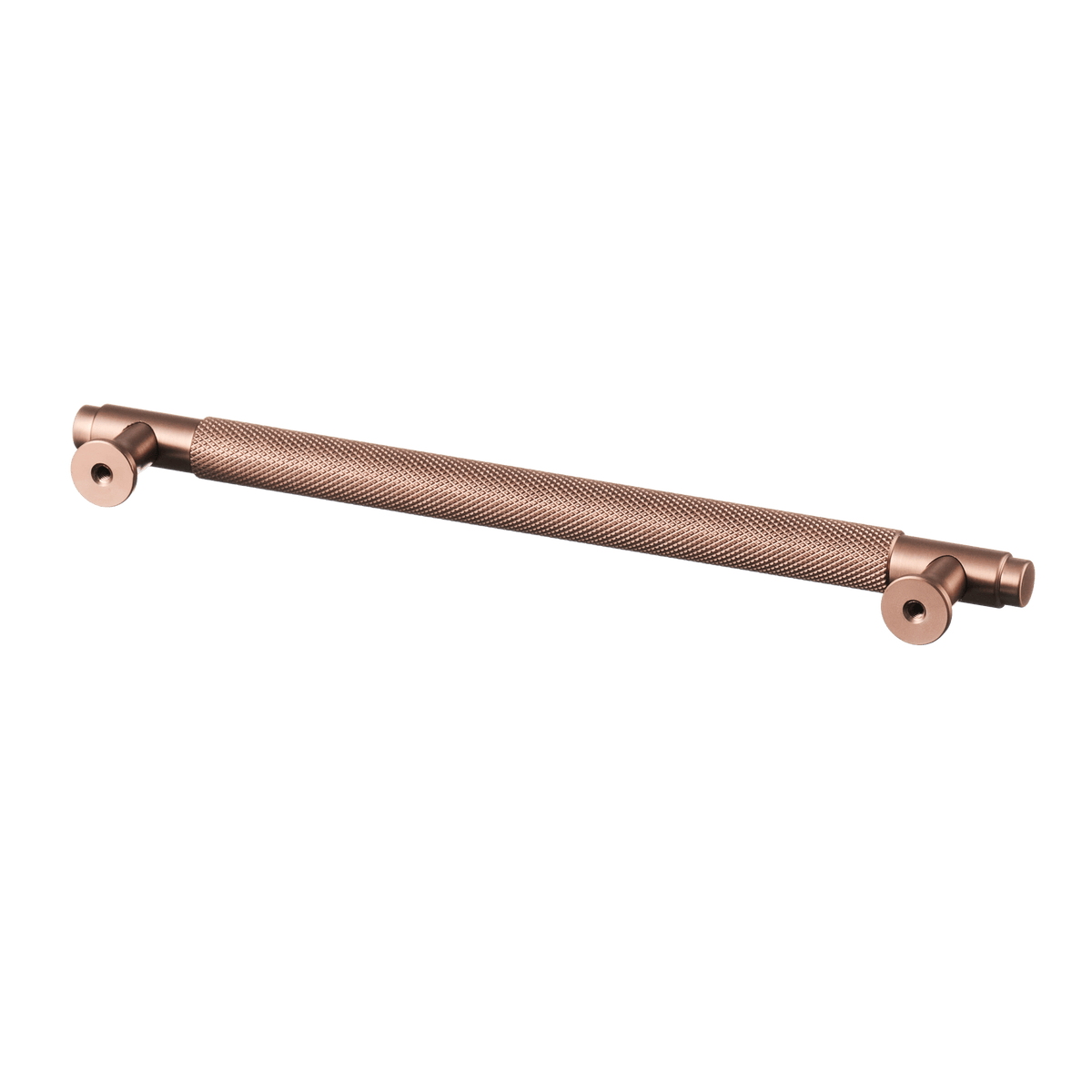 Meubelgreep in koper met diamond cut structuur, hartafstand 192 mm, lengte 224 mm