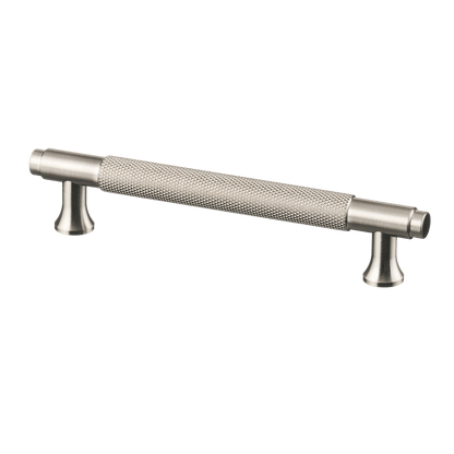 Meubelgreep in RVS met diamond cut structuur, hartafstand 128 mm, lengte 164 mm