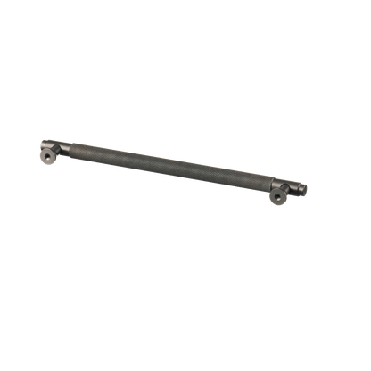 Meubelgreep in gun metal met diamond cut structuur, hartafstand 224 mm, lengte 256 mm