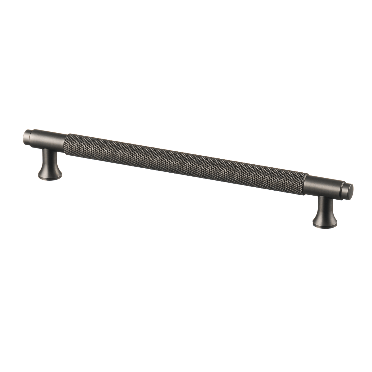 Meubelgreep in gun metal met diamond cut structuur, hartafstand 192 mm, lengte 224 mm