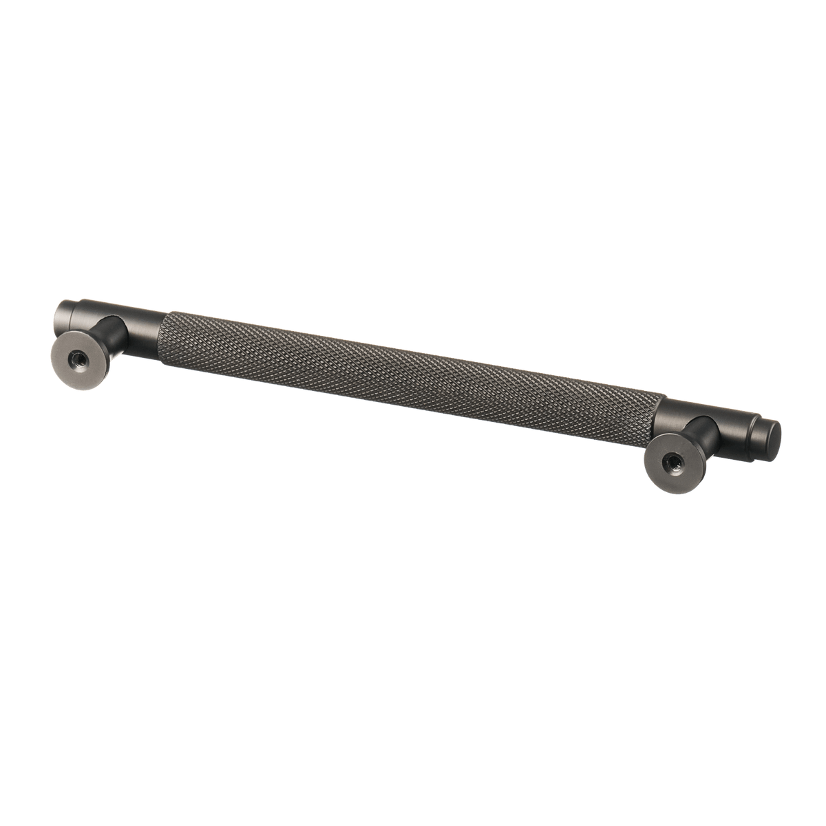 Meubelgreep in gun metal met diamond cut structuur, hartafstand 160 mm, lengte 194 mm