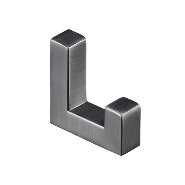 Gun Metal Haak - Enkele Jas- en Handdoekhaak