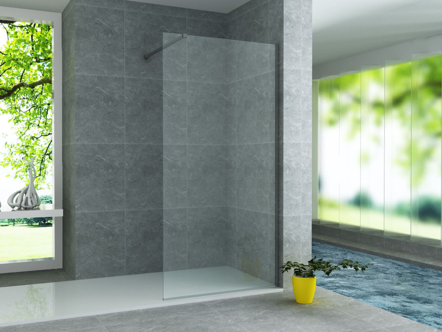Aloni Glaswand | 80x200cm | Helder Glas - WDtegels