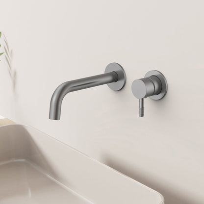 Stria Finish Set Wastafelmengkraan | Inbouw | Verfijnd Geribbelde Hendel | Gunmetal - WDtegels