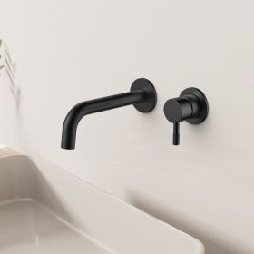 Stria Finish Set Wastafelmengkraan | Inbouw | Verfijnd Geribbelde Hendel | Mat Zwart PVD - WDtegels