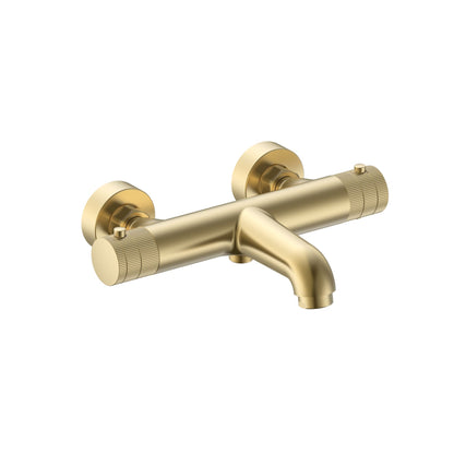 Stria Badmengkraan | Thermostatisch | Opbouw | Geborsteld Goud PVD - WDtegels