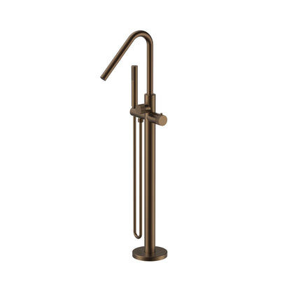 Stria Badmengkraan Vrijstaand + Handdouche + Doucheslang | Thermostatisch | Bruin Brons PVD - WDtegels