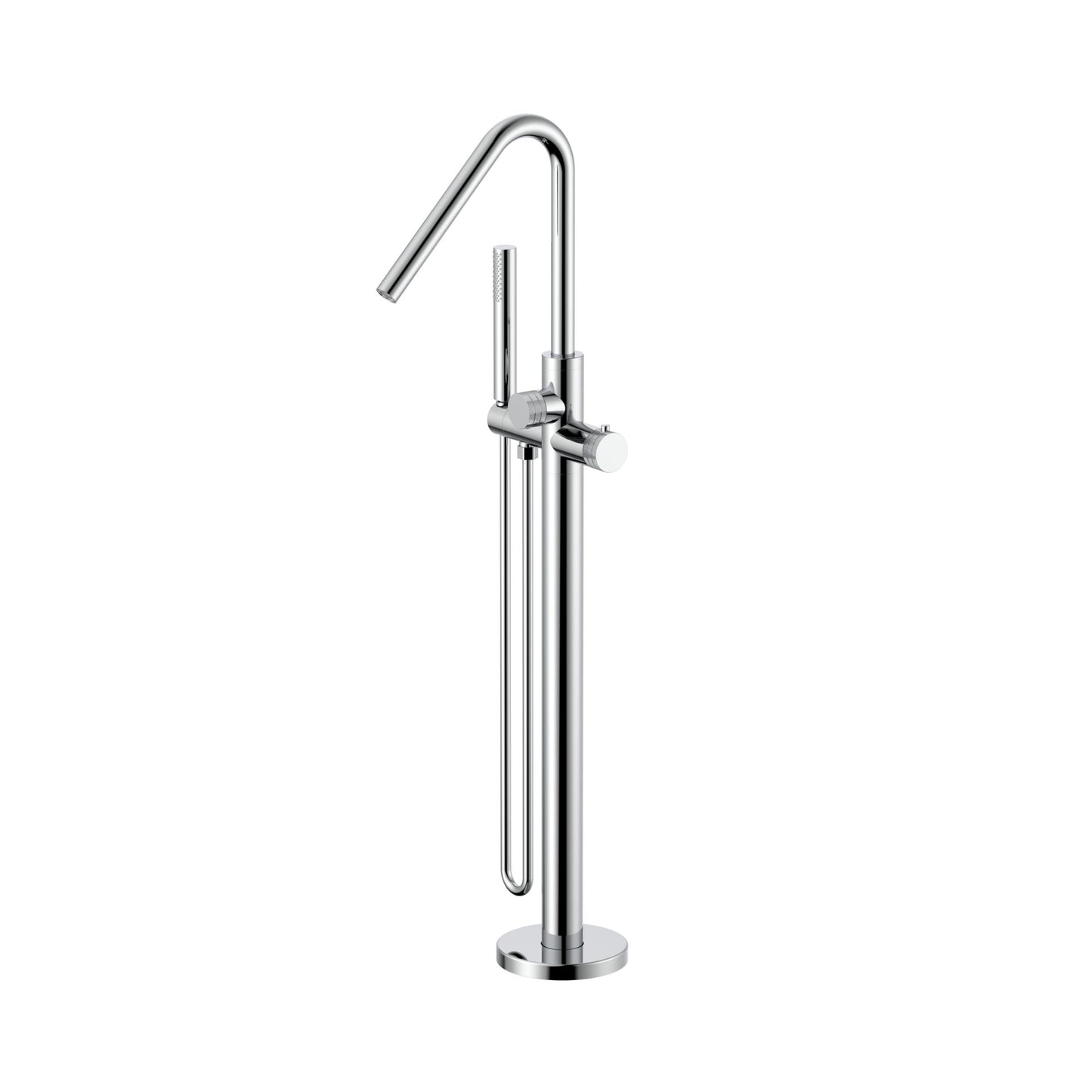 Stria Badmengkraan Vrijstaand + Handdouche + Doucheslang | Thermostatisch | Chroom - WDtegels