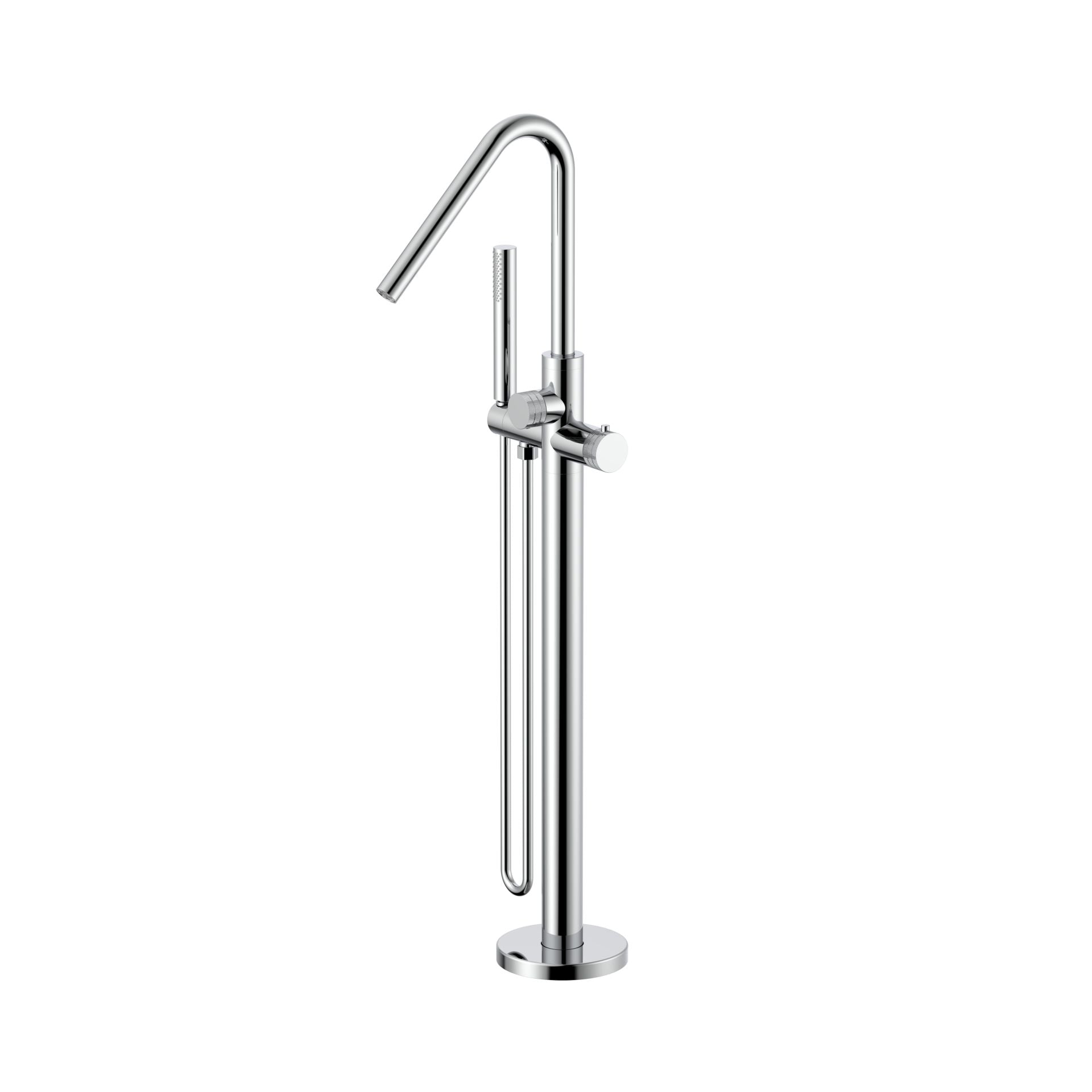 Stria Badmengkraan Vrijstaand + Handdouche + Doucheslang | Thermostatisch | Chroom - WDtegels