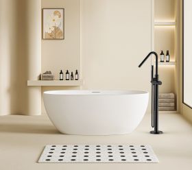 Stria Badmengkraan Vrijstaand + Handdouche + Doucheslang | Thermostatisch | Mat Zwart PVD - WDtegels