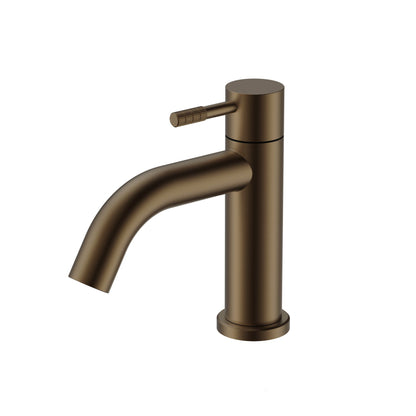 Stria Koudwaterkraan | Hendel met ribbelstructuur | Bruin Brons PVD - WDtegels