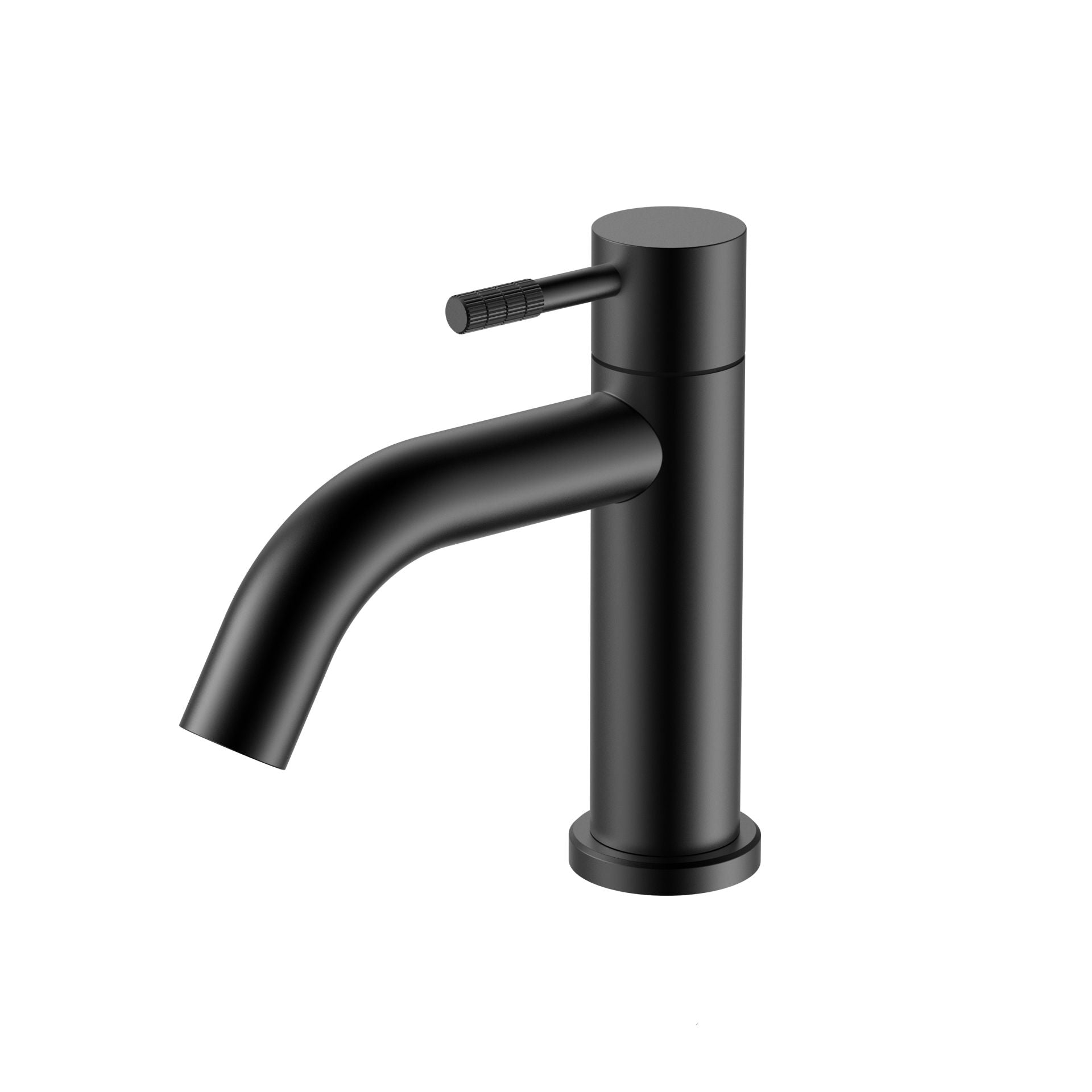 Stria Koudwaterkraan | Hendel met ribbelstructuur | Mat Zwart PVD - WDtegels