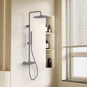 Stria Regendoucheset Ø30cm | Thermostatisch | Opbouw | Gunmetal - WDtegels
