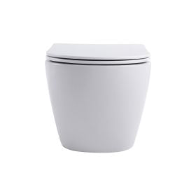 Aloni Pro Hangend Toilet | 36x32x49cm | Tornadospoeling | Randloos | met Zitting | Soft Close | Quick Release | Compact | Mat Wit - WDtegels