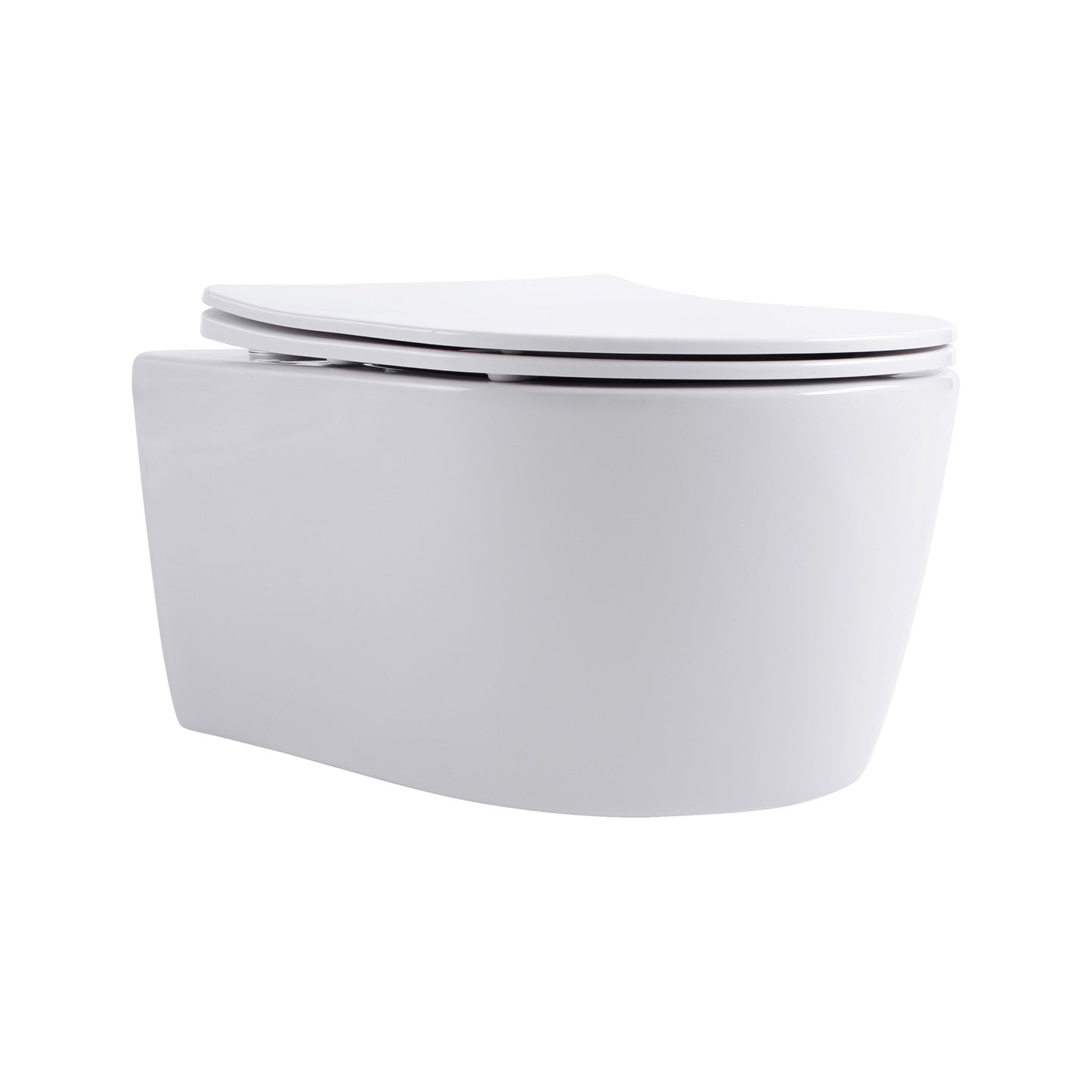 Aloni Pro Hangend Toilet | 36x25x49cm | Randloos | met Zitting | Softclose | Quick Release | Compact | Mat Wit - WDtegels