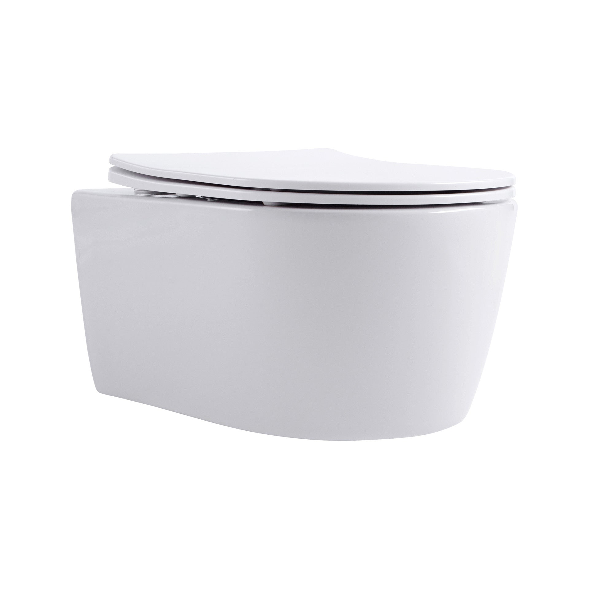 Aloni Pro Hangend Toilet | 36x25x49cm | Randloos | met Zitting | Softclose | Quick Release | Compact | Mat Wit - WDtegels
