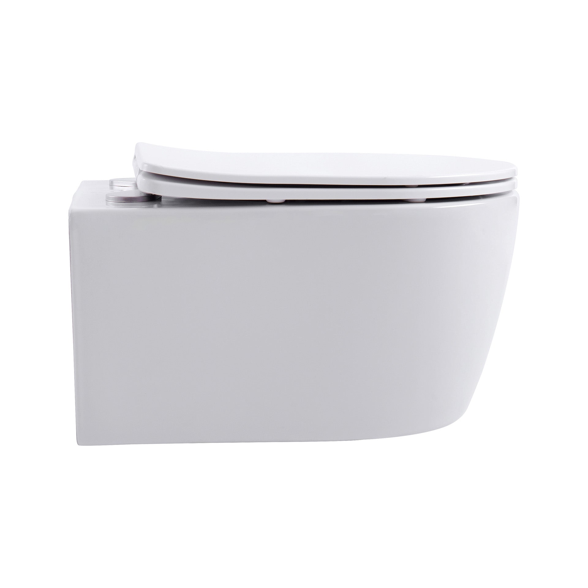 Aloni Pro Hangend Toilet | 36x25x49cm | Randloos | met Zitting | Softclose | Quick Release | Compact | Mat Wit - WDtegels