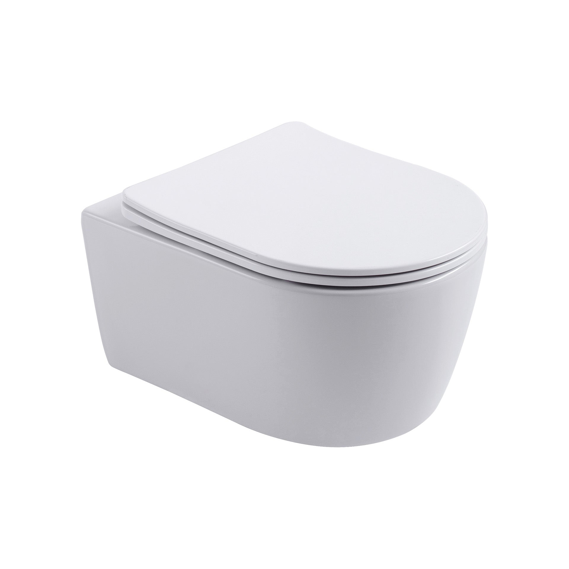 Aloni Pro Hangend Toilet | 36x25x49cm | Randloos | met Zitting | Softclose | Quick Release | Compact | Mat Wit - WDtegels