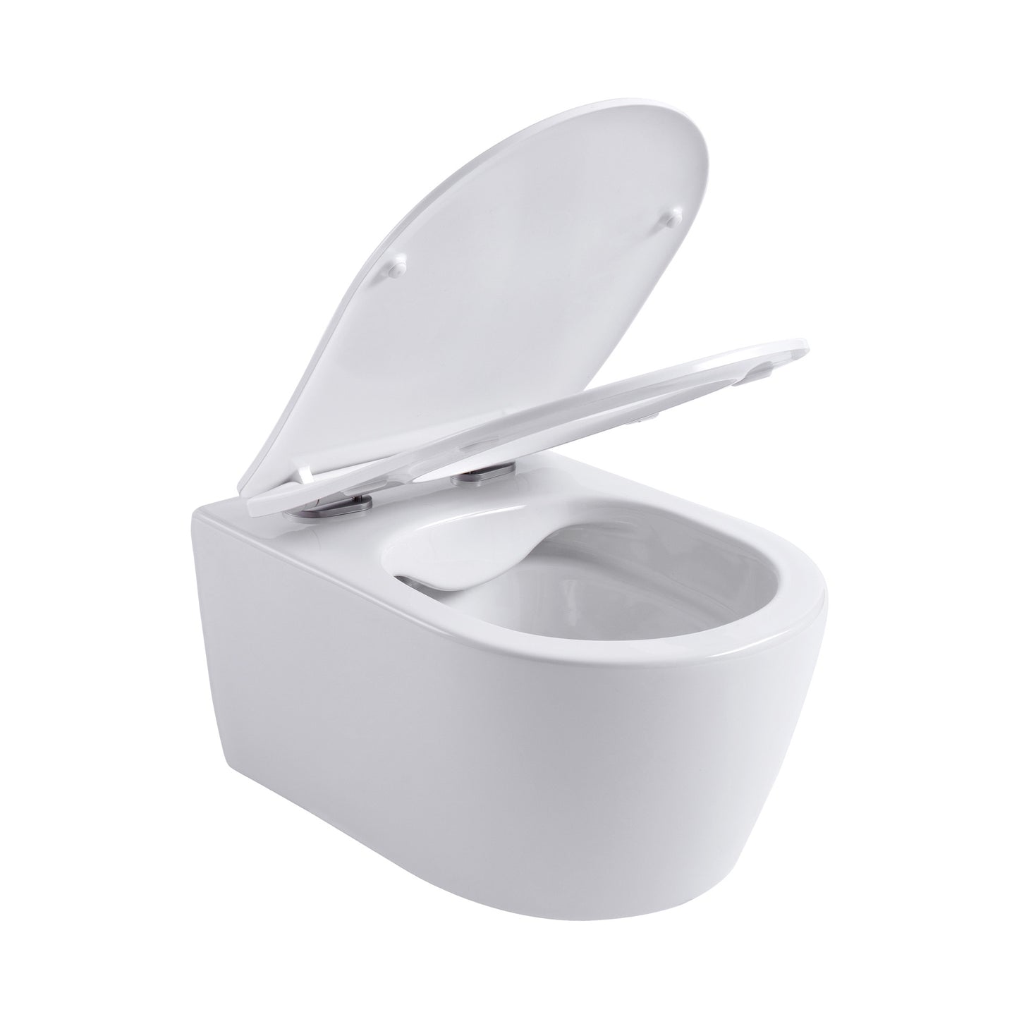 Aloni Pro Hangend Toilet | 36x25x49cm | Randloos | met Zitting | Softclose | Quick Release | Compact | Mat Wit - WDtegels