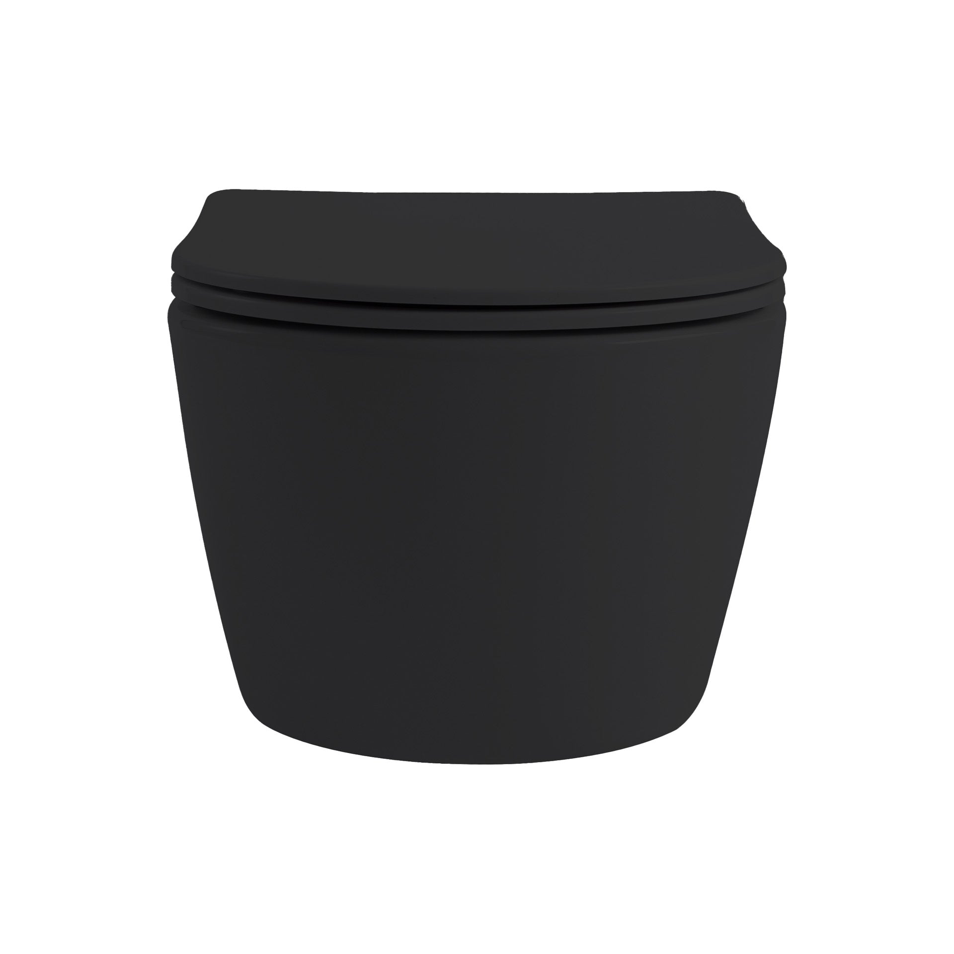 Aloni Pro Hangend Toilet | 36x25x49cm | Randloos | met Zitting | Soft Close | Quick Release | Compact | Mat Zwart - WDtegels