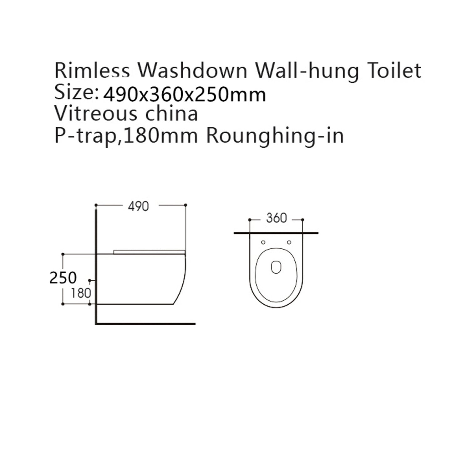 Aloni Pro Hangend Toilet | 36x25x49cm | Randloos | met Zitting | Soft Close | Quick Release | Compact | Mat Zwart - WDtegels