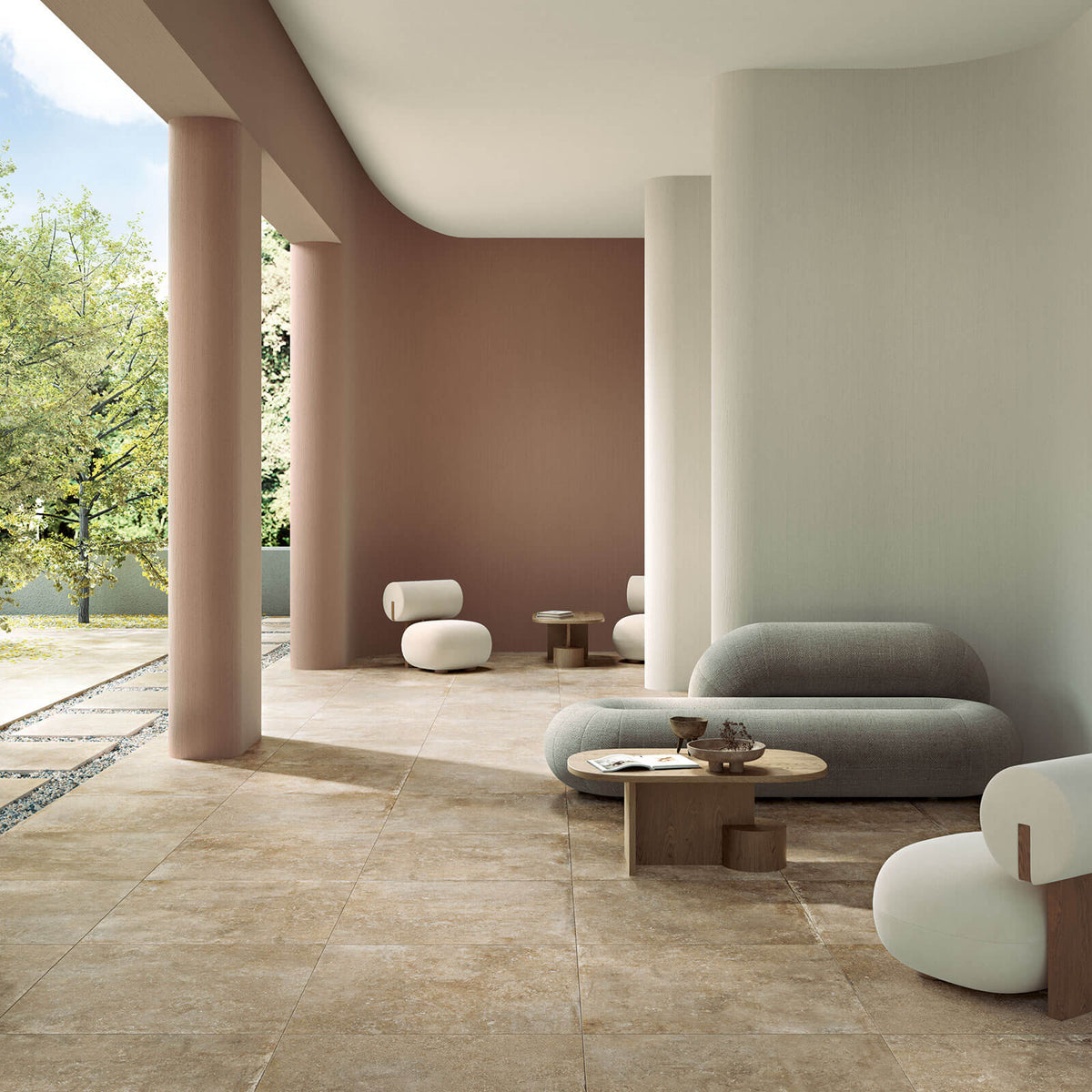 Vloer- en wandtegel Pora Beige 60x60 rett - foto 5