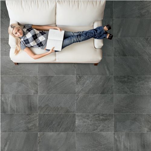 Quartz Stone Black floor and wall tile 60x60