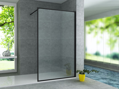 Aloni Inloopdouche | 140X200cm | Mat Zwart | Helder Glas - WDtegels