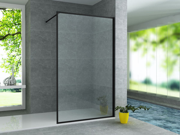 Aloni Inloopdouche | 120X200cm | Mat Zwart | Helder Glas