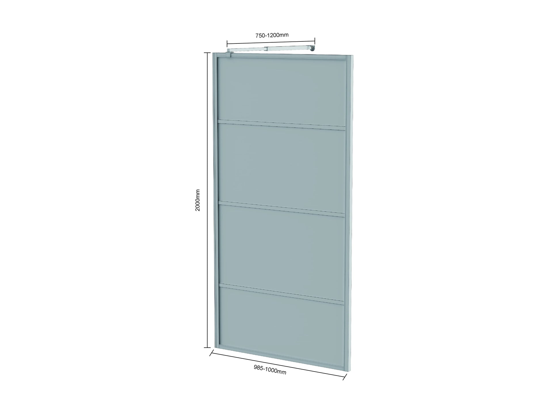 Douchewand Luna - 100x200cm - WDtegels