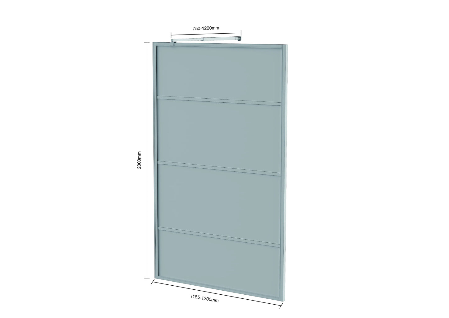 Douchewand Luna - 120x200cm - WDtegels