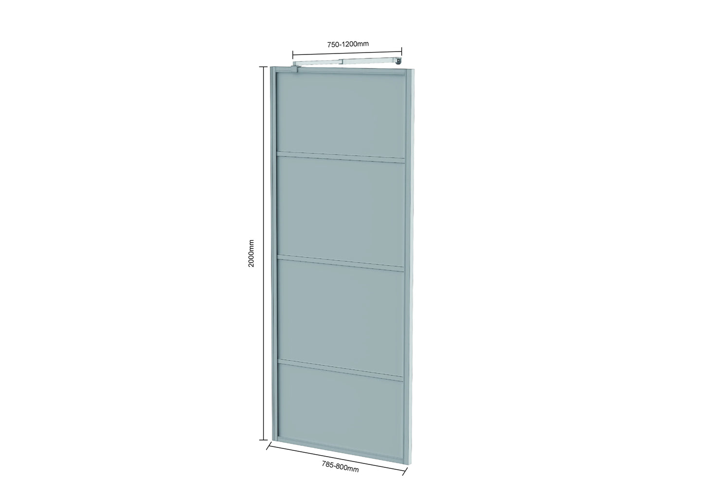 Douchewand Luna - 80x200cm - WDtegels